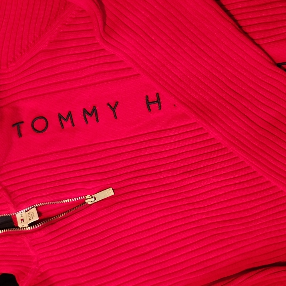 Tommy Hilfiger Red Half-Zip Sweater - Picture 2 of 2